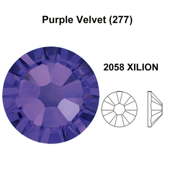 Purple Velvet 277 Swarovski 2058 Crystal Flatback No-hotfix Rhinestones ss5  , Ss7 , Ss9 Nail Art Free Shipping to US 