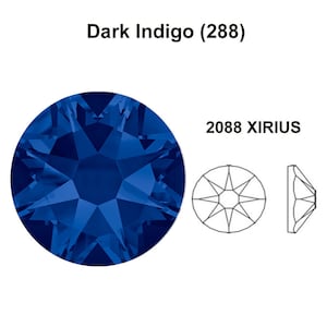 Dark Indigo (288) Swarovski 2088 XIRUS 30ss Crystal Flatback No-Hotfix Rhinestones Nail Art 6.4mm ss30 blue ** No Tariffs to US