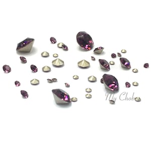 72 Swarovski 1088 XIRIUS Chaton Crystal Pointed back rhinestones AMETHYST (204) violet purple assorted mixed Sizes PP14-SS39 (2mm to 8mm)