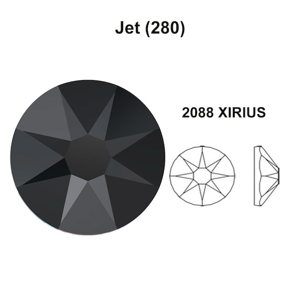 Jet Black 280 Swarovski 2088 XIRIUS 30ss Crystal Flatback No  