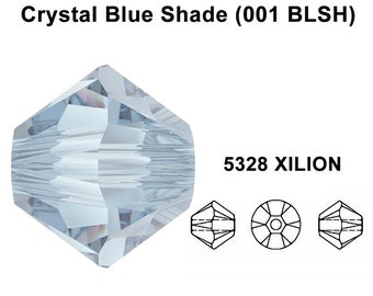 Crystal Blue Shade (001 BLSH) Genuine Swarovski 5328 XILION Crystal Bicone Beads jewelry making * All Sizes * No Tariffs to US