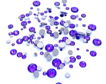 144 pcs - Crystal Heliotrope (001 HEL) Swarovski 2058/2088 flatbacks strass violets tailles ss5, ss7, ss9, ss12, ss16, ss20, ss30