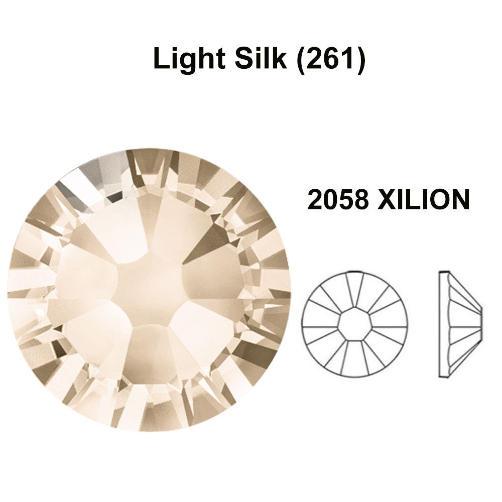 Light Silk (261) Swarovski 2058 Crystal Flatback No-hotfix