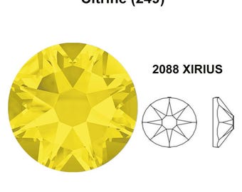 Citrine (249) yellow Swarovski 2088 XIRIUS 30ss Crystal Flatback No-Hotfix Rhinestones Nail Art 6.4mm ss30 ** No Tariffs to US