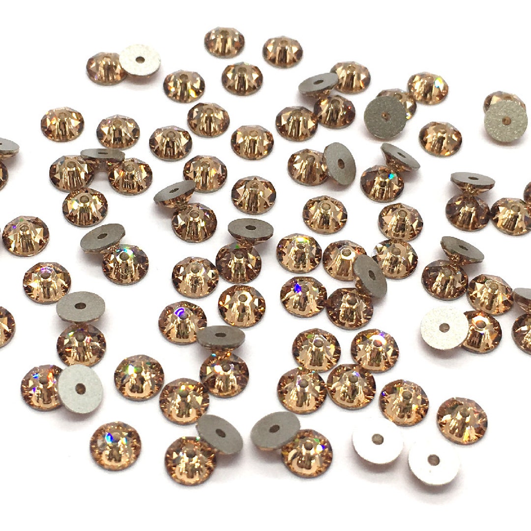 48 Pcs - Light Colorado Topaz (246) Gold Swarovski 3188 Crystal