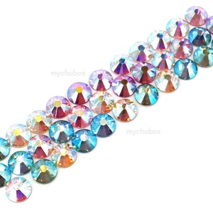 Swarovski 2058/2088 crystal flat backs rhinestones AB Effect Colors Mix (ss5 , ss7 , ss9 , ss12 , ss16 , ss20 , ss30) ** Free Shipping to US