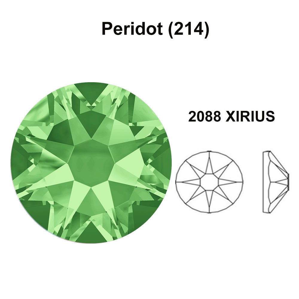 Peridot (214) Swarovski 2088 XIRIUS 16ss Crystal Flatback No-Hotfix Rhinestones Nail Art green 4mm ss16 ** No Tariffs to US