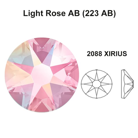 881【廃盤✴︎レア色ピンク】￥24,408／SWAROVSKIフィギュリンローズ Light Rose AB (223 Ab) Swarovski 2088 XIRIUS 30ss Crystal Flatback