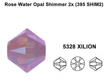 Rose Water Opal Shimmer 2x (395 SHIM2) Pink Genuine Swarovski 5328