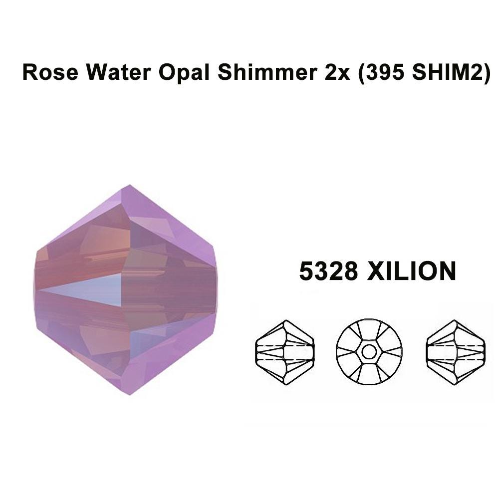Rose Water Opal Shimmer 2x (395 SHIM2) Pink Genuine Swarovski 5328