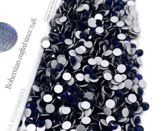 144 pièces - Indigo foncé (30280) Preciosa MC Chaton Rose MAXIMA Flatbacks Crystal strass No-Hotfix Factory Pack nail art bleu