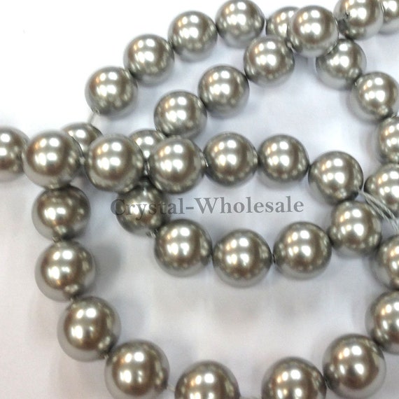 Niziky 500PCS Pearls Beads for Jewelry Making, Sliver Grey 8mm Loose Spacer  Round Pearls Beads with Hole, Faux Pearls Beads for Bracelets Necklace
