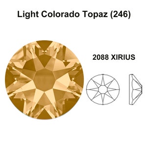 Topazio Colorado chiaro (246) Swarovski 2088 XIRIUS 20ss Crystal Flatbacks No-Hotfix Strass Nail Art 4,7 mm ss20 oro * Nessuna tariffa per gli Stati Uniti