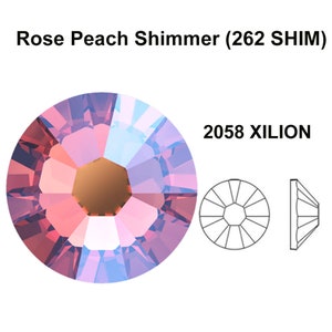 Rose Peach Shimmer (262 SHIM) Swarovski 2058 Crystal Flatbacks No-Hotfix Rhinestones ( ss5 , ss9 ) Nail Art pink ** No Tariffs to US
