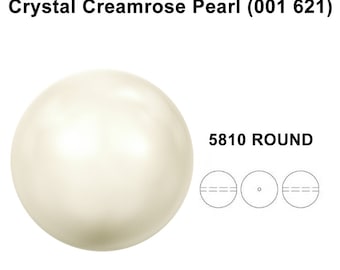 Crystal Creamrose (001 621) Perlas Swarovski 5810 genuinas, cuentas redondas para hacer joyas blancas * Todos los tamaños * Sin aranceles para EE. UU.