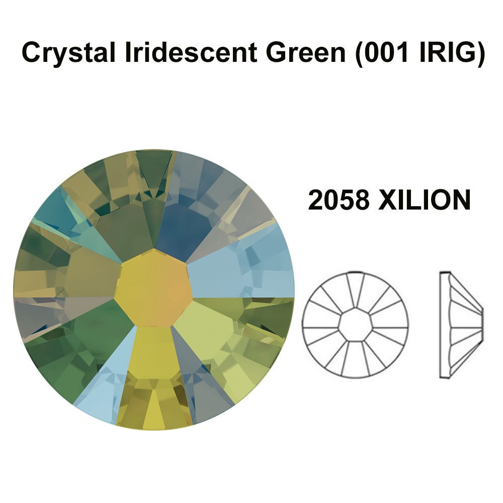 Crystal Iridescent Green (001 IRIG) Swarovski 2058 Flatbacks No
