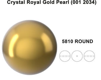 Cristal Royal Gold (001 2034) Véritable Swarovski 5810 Perles Rondes Fabrication de bijoux * Toutes les tailles * Pas de tarifs vers les États-Unis