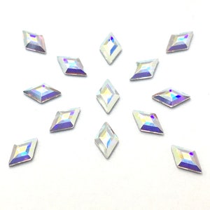 12 pcs - Swarovski 2773 Diamond Shape Crystal Flatbacks No Hotfix 5x3mm Rhinestones nail art Crystal AB (001 AB) * No Tariffs to US