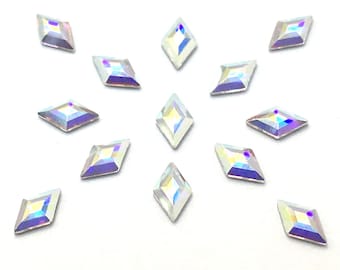 12 Swarovski 2773 Diamond Shape Crystal Flatback No Hotfix 5x3 mm nail art Crystal AB (001 AB) * Livraison gratuite aux États-Unis