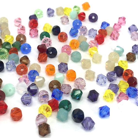 144 pcs 4mm Mix Color Genuine Swarovski crystal 5301 / 5328 XILION Loose  Bicone Beads ** from Mychobos (Crystal-Wholesale)**