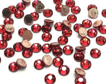 Scarlet (276) Swarovski 2078 XIRIUS / 2038 XILION Flatbacks Hotfix Iron-on Rhinestones red * No Tariffs to US * Pick Size & Quantity
