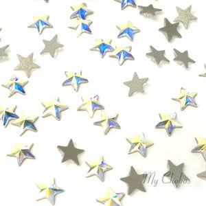 12 pcs - Swarovski 2816 Rivoli Star Flatbacks No-Hotfix 5mm nail art rhinestones Crystal AB (001 AB) * No Tariffs to US
