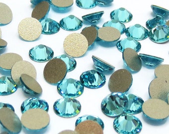 Light Turquoise (263) Swarovski 2058 Crystal Flatback No-Hotfix Rhinestones (ss5 , ss7 , ss9) Nail Art ** Free Shipping to US