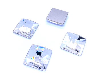 1 pièce - Swarovski 2483 Classic Square Flatbacks No-Hotfix 25 mm strass transparent CRISTAL (001) * Pas de tarifs vers les États-Unis