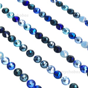 Swarovski 2058/2088 crystal flatbacks rhinestones nail art BLUE Colors Mix (ss5 , ss7 , ss9 , ss12 , ss16 , ss20 , ss30) No Tariffs to US