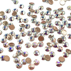 Crystal ab (001 ab) Swarovski 2078 XIRIUS / 2038 Xilion Flatbacks HOTFIX Iron-on Rhinestones * No Tariffs to US * Pick Size & Quantity