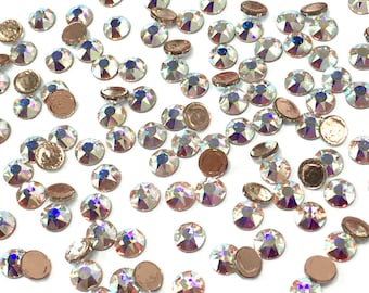 Crystal ab (001 ab) Swarovski 2078 XIRIUS / 2038 XILION Flatbacks HOTFIX Iron-on Rhinestones clear * Free Shipping * Pick Size & Quantity