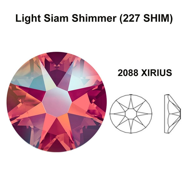 Light Siam Shimmer (227 SHIM) Swarovski 2088 XIRIUS 12ss Crystal Flatbacks No-Hotfix Rhinestones Nail Art 3mm ss12 ** Free Shipping to US