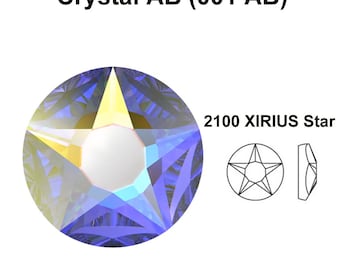 144 pcs - Crystal AB (001 ab) Swarovski 2100 XIRIUS Star 20ss Crystal Flatbacks No-Hotfix Rhinestones Nail Art 5mm ss20 ** No Tariffs to US