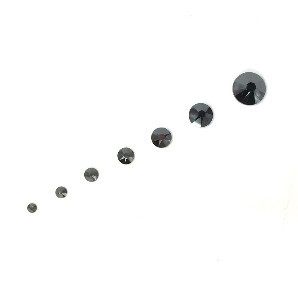 144 Pcs - Jet Hematite (280 HEM) Black Swarovski 2058/2088 Crystal