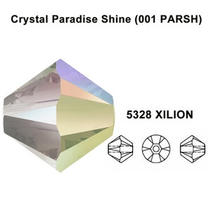 Crystal Paradise Shine (001 PARSH) Genuine Swarovski 5328 XILION Crystal Bicone Beads jewelry making * All Sizes * No Tariffs to US