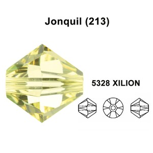 Jonquil (213) light yellow Genuine Swarovski 5328 XILION Crystal Bicone Beads jewelry making * All Sizes * No Tariffs to US