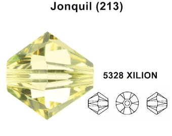 Jonquil (213) light yellow Genuine Swarovski 5328 XILION Crystal Bicone Beads jewelry making * All Sizes * No Tariffs to US