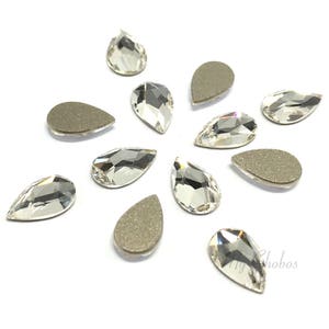 8 pcs - Swarovski 2303 Pear Drop Shaped Flatbacks No-Hotfix 8mm x 5mm Rhinestones nail art clear CRYSTAL (001) * No Tariffs to US