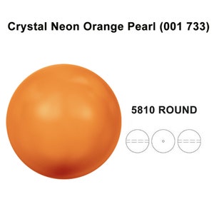 Crystal Neon orange (001 733) Genuine Swarovski 5810 Pearls Round Beads jewelry making * All Sizes * No Tariffs to US