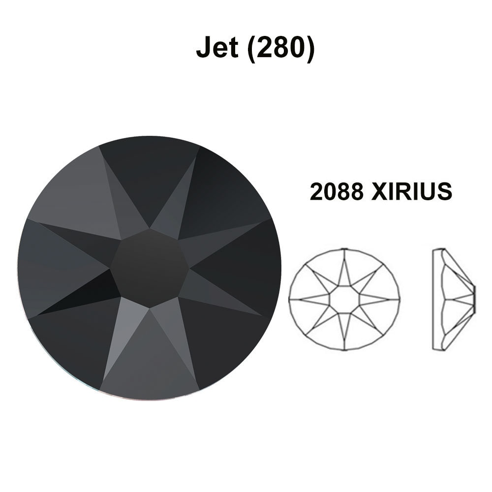2090/4 5 N : 40 Swarovski Rhinestones Flatback 5mm JET black 