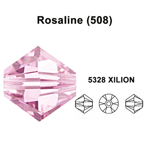 Rosaline 508 Pink Genuine Swarovski 5328 XILION Bicone Beads Jewelry Making  all Sizes Free Shipping to US -  Canada