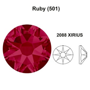 Ruby (501) Swarovski 2088 XIRIUS 16ss Crystal Flatback No-Hotfix Rhinestones Nail Art 4mm red ss16 ** No Tariffs to US