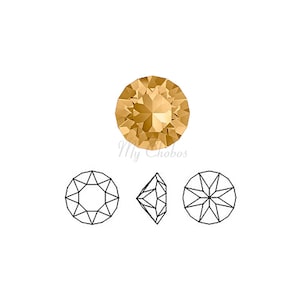 Light Colorado Topaz (246) - Factory Pack Swarovski 1088 XIRIUS Chaton Pointed Back Round Crystal gold Rhinestones PP14-SS39 (2mm to 8mm)