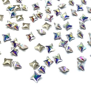 4 pcs Swarovski 4485 Twister Shape Fancy Stones foiled back 6mm nail art CRYSTAL AB 001 AB Free Shipping image 1