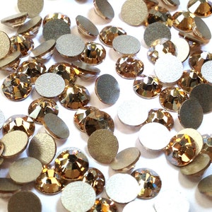 Crystal Golden Shadow (001 GSHA) Swarovski 2058 Flatbacks No-Hotfix Rhinestones ( ss5 , ss7 , ss9 ) Nail Art gold ** No Tariffs to US