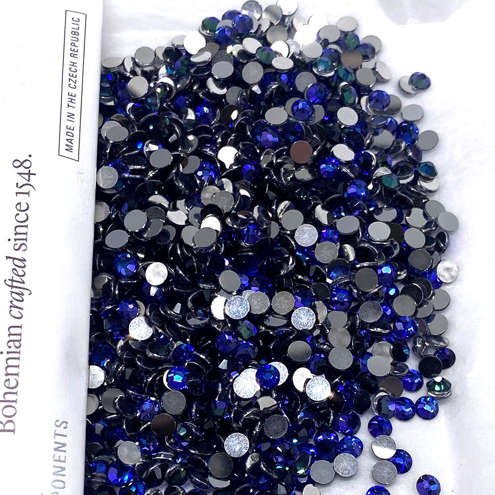 Montana Sapphire flat back crystal rhinestones Dark Navy Blue loose  flatback rhinestone glass crystals beads 2mm 3mm 4mm 5mm 6mm Mixed Sizes