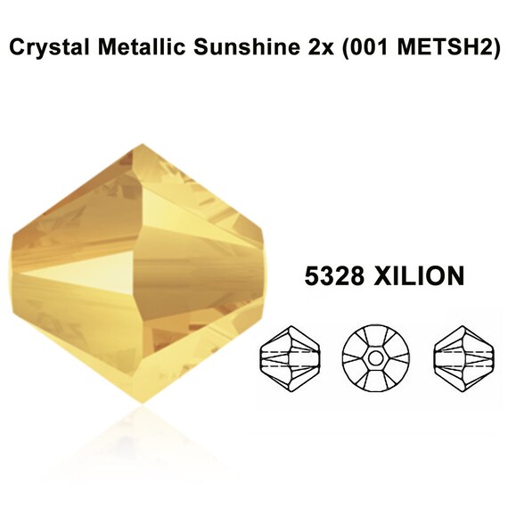 Crystal Metallic Sunshine 2x (001 MTSH2) Gold Genuine Swarovski