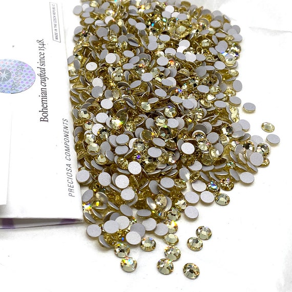thumbnail image 2 of YANRUO Jonquil Yellow Crystal Flatback Rhinestones – Non Hotfix Glass Strass For Nail Art 2 of 2