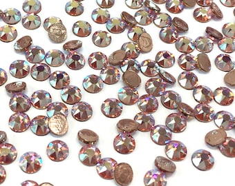 Light Rose ab (223 ab) Swarovski 2078 XIRIUS / 2038 XILION Crystal Flatbacks HOTFIX Iron-on coating color effect * Pick Size & Quantity