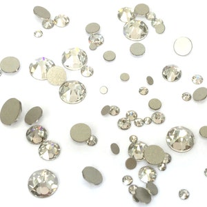 144 pcs - Crystal Silver Shade (001 SSHA) Swarovski 2058/2088 flatback rhinestones mixed Size ss5, ss7, ss9, ss12, ss16, ss20, ss30 nail art